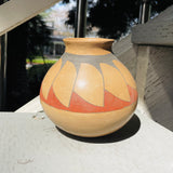 Antique Native American Indian Beige Red Tribal Clay Pottery Vessel Bowl Vase