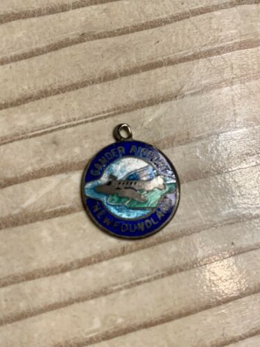 Vintage enamel Gander Airport Newfoundland Come From Away Canada sterling charm