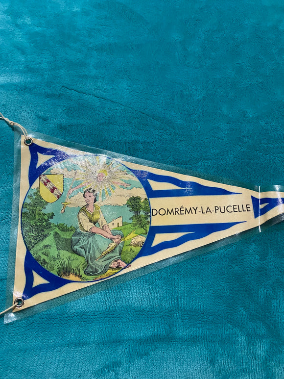 Vintage Domremy la Pucelle Collectible Pennant Flag