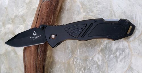 United Cutlery Tailwind Assisted Opening Eagle Bone Serrated Pocket Knife-Black