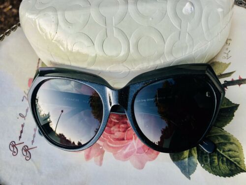 Dark Grey Glitter Coach Women’s Sunglasses w White Case