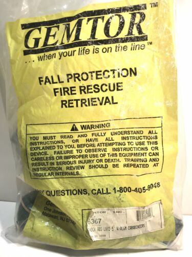 Gemtor Fall Protection Fire Rescue Retrieval Lanyard 5’ Aluminum Carabineers