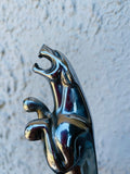 Jaguar Vintage Silver Tone Metal Automobile Car Hood Ornament Emblem Signed WBB