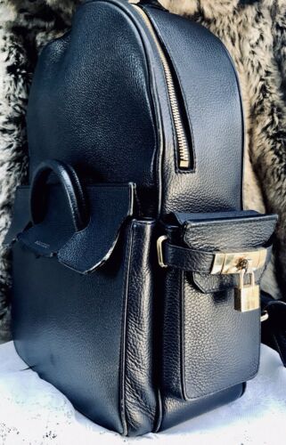 Authentic Signed Buscemi Black Pebble Leather Backpack Great