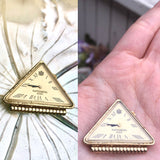 Rare Swiss Made Kupferberg Gold Triangle Watch Clip Clock Manual Windup Runs!
