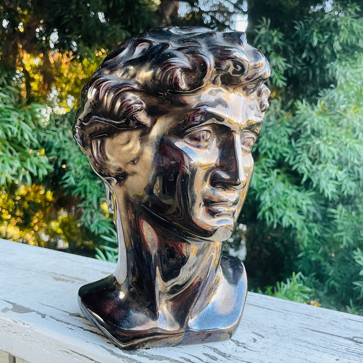 House of Hampton® Greek Sculpture David Eye With Dried Wildflowers