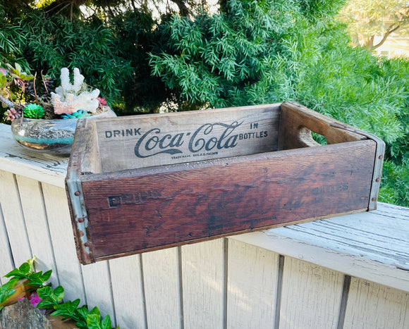 Coca-Cola Vintage Black Coca Cola Bottle 68 Los Angeles Wooden Bin Crate Tray