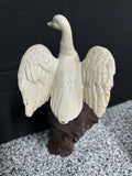 Vintage Cast Iron Duck White Painted Door Stop Figurine Statue 4lb 15oz+