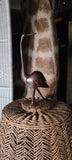 Vintage Wood Carved Crane Egret Heron Bird Fiqure Sculpture Carving Art