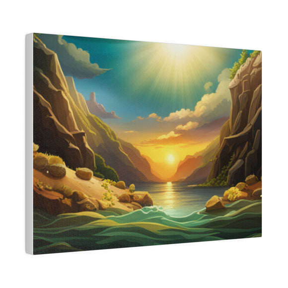 Digital Seascape Matte Canvas, Stretched, 0.75