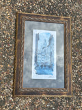 Antique Orig Watercolor Art Signed Toscasa 79/300 European City Framed Matted