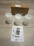 3pcs LED Candles Light Color Changing w Remote Control Battery Operated Set