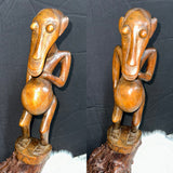 Antique Hand Carved Wood African Art Figure Pregnant Woman Fertility Doll Statue