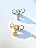 Gold / Silver Female Organ Uterus Faux Pearl & Rhinestone Dr Nurse Brooch Pin