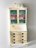 Vintage Chippendale Style Secretary Slant Front Desk Cabinet Furniture