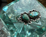 Sterling Silver 925 Turquoise Blue Gem Stone Native American Vintage Pendant