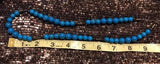 Vintage Blue Howlite Round Bead Sterling Silver Beaded Necklace