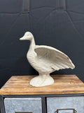 Vintage Cast Iron Duck White Painted Door Stop Figurine Statue 4lb 15oz+