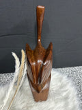 Vintage Signed RLF Wood Pelican Stork Coastal Bird Figure Sculpture Carving Art