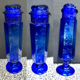 Aunt Jane's Candy Treats 1902 Display Antique Store Cobalt Blue Glass Tall Jar