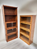 Antique 4 & 6 Section Wood Barrister Lawyers Bookcase Glass Drawers Shelves