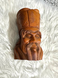 Vintage Asian Chinese Finely Hand Carved Wood Emperor Man Art Decor