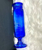 Aunt Jane's Candy Treats 1902 Display Antique Store Cobalt Blue Glass Tall Jar