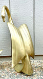 Vintage Solid Brass Gold Tone Bird Swan Hollywood Regency Style Heavy