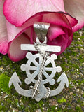 925 Sterling Silver Vintage Crucifix Cross Anchor Pendant CH-02 Made in Mexico