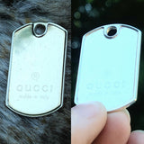 Gucci Made in Italy Dog Tag AG 1887 Sterling Silver 925 Unisex Men's Pendant 7g