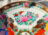 Antique Chinese Rose Medallion Famille Porcelain Hand Painted Decor Dish Plate