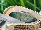 Sterling Silver 925 Signed Designer Barse Large Turquoise Stone Toggle Bracelet
