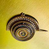 Antique Edwardian Nouveau Brass High Relief Daisy Flower Brooch Stick Pin