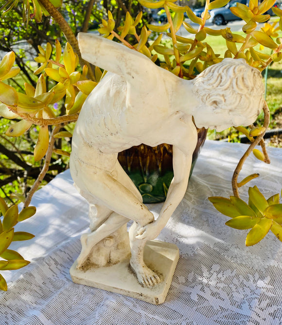 Michelangelo's David Nude Vintage Art Sculpture Statue Signed A. Santini Italy