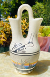 Vintage South Western Ceramic Pottery Hand Painted Native Wedding Art Vase