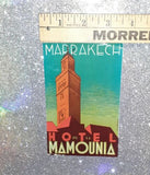 Vintage Hotel De La Mamounia Marrakech Luggage Sticker Label