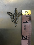 Vintage Sterling Silver Dancing Flying Fairy Mythical Creature Pendant 3.67 g