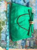 Vintage After Five Green Gold Tone Handbag Clutch with Rhinestones & Coin Purse