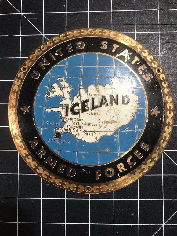 United States Armed Forces Iceland Car Badge