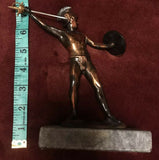 Copper Statue of Leonidas The Spartan w Marble Base