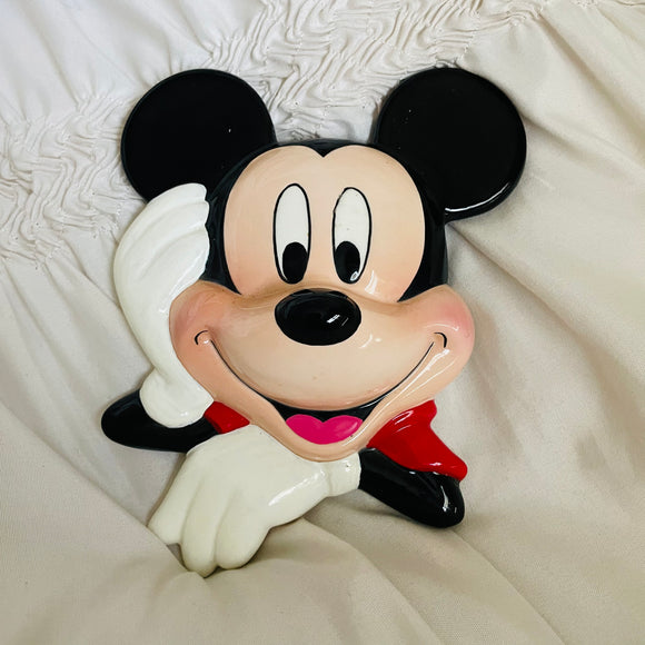 Vintage 3D Mickey Mouse Co Enesco Ceramic Disney Decor Hanging Wall Art Mask