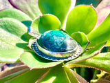 Vintage Sterling Silver 925 Signed Chrysocolla Turquoise Malachite Gem Pendant