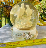 Vintage Snowglobe San Francisco Music Box Company Dove White Birds Snow Globe