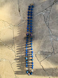 Vintage Gold tone Cloisonné Enamel Blue Lapis Lazuli Stone Beaded Necklace