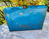 Vintage Blow Torch Kit Set in Blue Teal Turquoise Tone Tin Lock Box