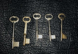 Antique Vintage Original Uncut Skeleton Key Lot of 5 Keys