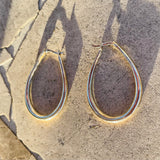 Sterling Silver Dainty Oval Hoop Pierced Earrings Weighs 7.6g Hoops