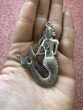 LAGHCAT Mermaid Siren Princess Silver Tone Pendant Charm