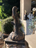 Antique Wooden Hand Carved Bird w Black Base from Christian Armstrong Collection