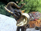 Unique Artisan Hand Painted Bejweled Elephant Figurine